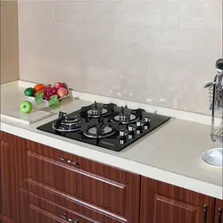 Black gas hob in the kitchen photo