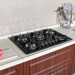 Black Gas Hob In The Kitchen Photo