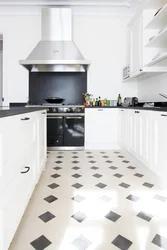 Black And White Tiles Kitchen Floor Photo