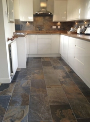 Stone floor in the kitchen photo