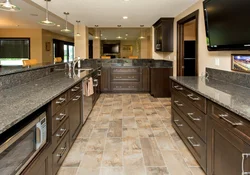 Stone floor in the kitchen photo