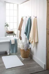 Towels in a small bathroom photo