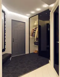 Hallway dark floor light doors photo