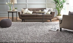 How to put a carpet in the living room photo
