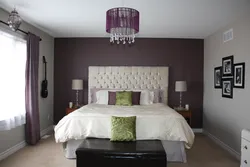 Bedroom design one wall in color photo