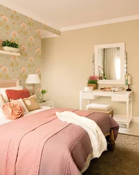 Bedroom design one wall in color photo