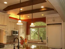 Photo Of Ceilings In A Kitchen In A Wooden House