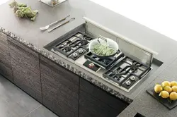 Kitchen worktops photo with hob