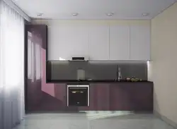 Фота халадзільніка на кухні ў адну лінію