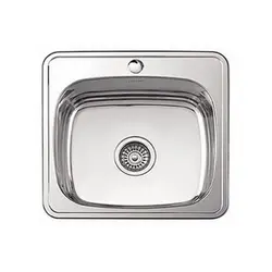 Overhead kitchen sinks made of stainless steel photo