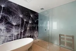 Photo On Glass In The Bathroom And Toilet