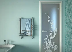 Photo On Glass In The Bathroom And Toilet