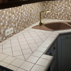 Apron And Countertop In The Kitchen Tiles Photo