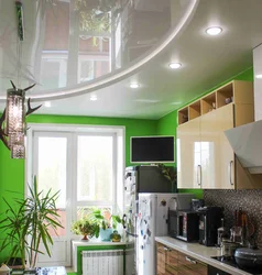 Suspended ceiling in the kitchen 5 square meters photo