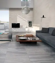 Porcelain tiles for the living room on the floor photo