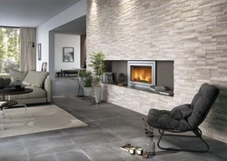 Porcelain tiles for the living room on the floor photo