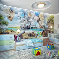 Photo Wallpaper On The Wall In A Children'S Bedroom Photo