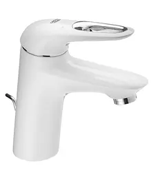 White bathroom sink faucet photo