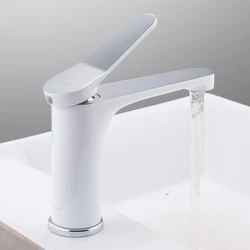 White Bathroom Sink Faucet Photo