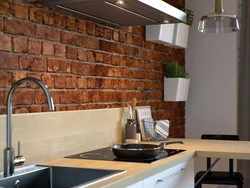 Tiles for kitchen on the wall bricks photo
