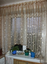 Organza curtains for the kitchen, photos of your own