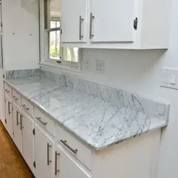 Glossy marble kitchen countertop photo