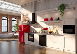 Furniture for household appliances in the kitchen photo