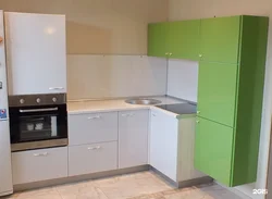 Kitchens with pencil case and built-in refrigerator photo