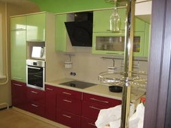 Kitchens with pencil case and built-in refrigerator photo