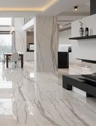 Gray marble on the kitchen floor photo