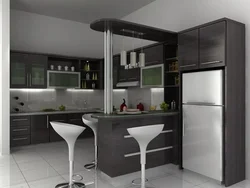 Kitchen With Bar Counter And TV Photo