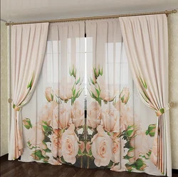 Inexpensive curtains and tulle for the kitchen photo
