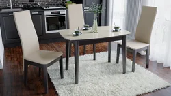 Beige table and chairs for the kitchen photo