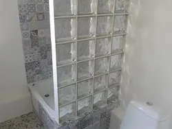 Glass blocks in the bathroom showers made of glass blocks photo