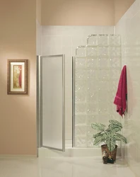 Glass blocks in the bathroom showers made of glass blocks photo