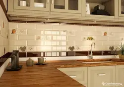 Large size tiles for kitchen backsplash photo
