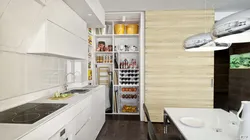 Kitchens in panel houses with a pantry photo