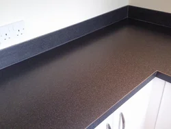 Black baseboard for kitchen countertop photo