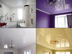 Glossy or matte ceilings in the kitchen photo