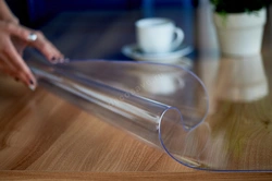 Flexible glass on kitchen table photo