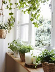 Kitchen Window Design Made From Flowers Photo