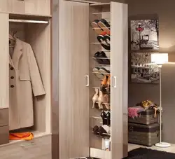 Wardrobe with shoe rack in a small hallway photo