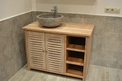 Bathroom cabinet made of wood photo