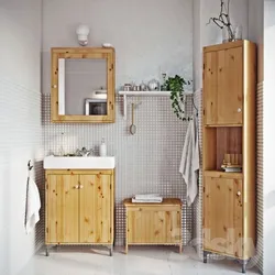 Bathroom cabinet made of wood photo