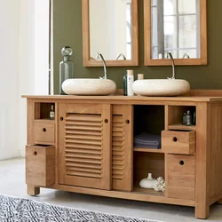 Bathroom cabinet made of wood photo