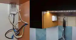 Выключатель на светодиодную ленту в кухне фото