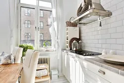 Window in the kitchen in Scandinavian style photo