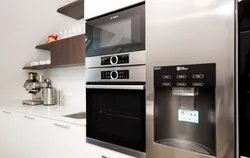 Photo of cabinets for built-in appliances in the kitchen