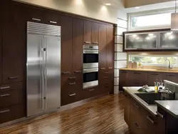 Photo of cabinets for built-in appliances in the kitchen