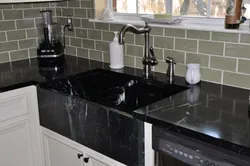 Kitchen Countertops Photo With Black Tiles